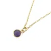 Harfi Women's Gold / Yellow Mini February Amethyst Birthstone Charm Gold Plated Chain In Gold