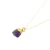 Harfi Women's Gold / Yellow Raw Amethyst Gold Plated February Birthstone Crystal Necklace In Gold