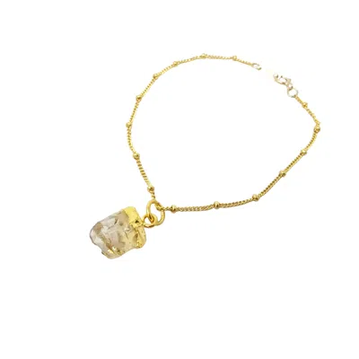 Harfi Women's Gold / Yellow Raw Citrine November Birthstone Fine Satellite Crystal Bracelet