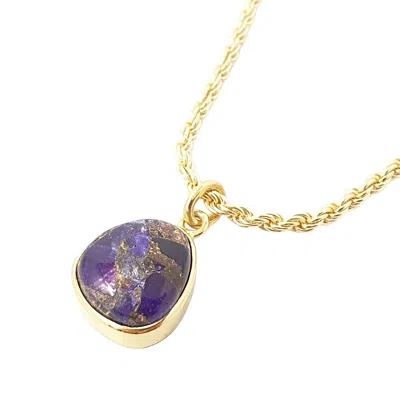 Harfi Women's Gold / Yellow Statement Gold Vermeil Plated Amethyst February Birthstone Crystal Rope Neckla