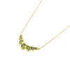 Harfi Women's Green / Gold Graduated Round Peridot Stones Gold Plated Necklace In Multi