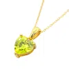Harfi Women's Green / Gold Peridot August Birthstone Love Heart Pendant Necklace In Multi