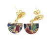Harfi Women's Green / Red / Gold Statement Ruby Sapphire Emerald Gemstone Earrings In Multi