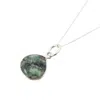 Harfi Women's Green / Silver Natural Green Emerald May Birthstone Sterling Silver Charm Necklace In Multi