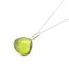 Harfi Women's Green / Silver Sterling Silver Shiny Green Peridot August Birthstone Charm Necklace In Multi