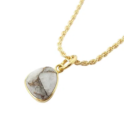 Harfi Women's Grey / Brown / Gold Statement Gold Vermeil Plated Herkimer Diamond April Birthstone Rope Nec