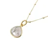 Harfi Women's Grey / White / Gold Gold Vermeil Plated Herkimer Diamond April Birthstone Crystal Necklace In Multi