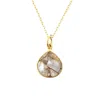 Harfi Women's Grey / White / Gold Gold Vermeil Plated Herkimer Diamond April Birthstone Necklace In Multi
