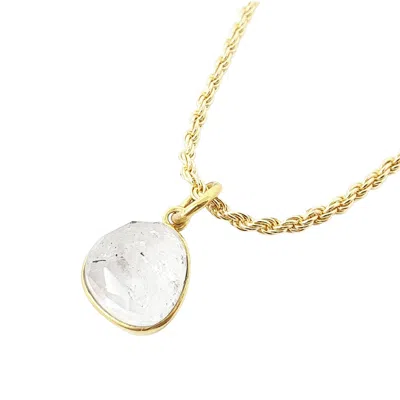 Harfi Women's Grey / White / Gold Statement Gold Vermeil Plated Herkimer Diamond April Birthstone Crystal  In Multi