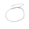 Harfi Women's Herringbone Snake Chain Silver Minimalist Bracelet In Silver