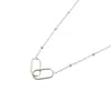 Harfi Women's Interlocking Paperclip Infinity Silver Necklace In Silver