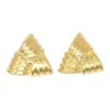 Harfi Women's Large Gold Plated Textured Triangle Earrings