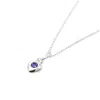 Harfi Women's Mini Amethyst February Birthstone Heart Silver Necklace In Silver
