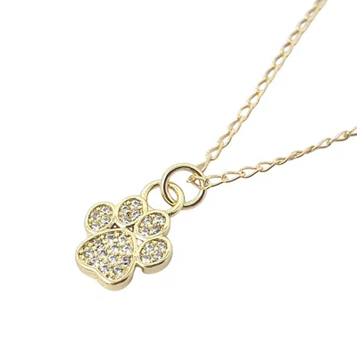 Harfi Women's Mini Dog Cat Paw Print Charm Gold Plated Necklace
