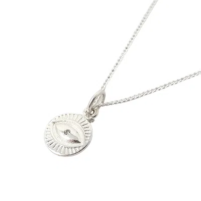 Harfi Women's Minimalist Eye Charm Sterling Silver Good Luck Necklace
