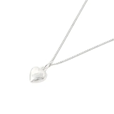 Harfi Women's Minimalist Puffed Heart Sterling Silver Necklace