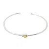 Harfi Women's Minimalist Sterling Silver Citrine November Birthstone Bangle Bracelet In Silver