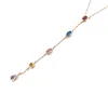 Harfi Women's Orange / Gold / Blue Gold Vermeil Plated Multi Colour Gemstone Necklace