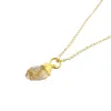 Harfi Women's Orange Raw Citrine November Birthstone Gold Plated Necklace In Orange