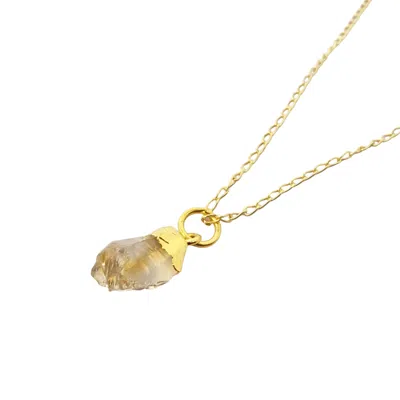 Harfi Women's Orange Raw Citrine November Birthstone Gold Plated Necklace