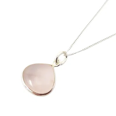 Harfi Women's Orange Sterling Silver Rose Quartz Gemstone Necklace
