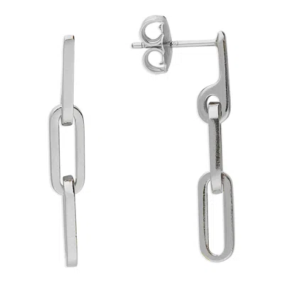 Harfi Women's Paperclip Link Chain Everyday Drop Sterling Silver Earrings