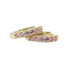 Harfi Women's Pink / Gold Pink Tourmaline October Birthstone Huggie Gold Plated Hoop Earrings In Multi