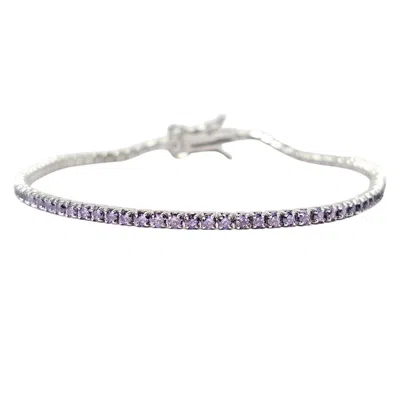 Harfi Women's Pink / Purple / Silver Alexandrite Gemstone Sterling Silver Tennis Bracelet