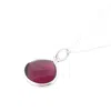 Harfi Women's Pink / Silver Ruby July Birthstone Sterling Silver Pendant Charm Necklace In Multi