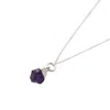 Harfi Women's Pink / Silver Sterling Silver Raw Amethyst February Birthstone Crystal Necklace In Multi