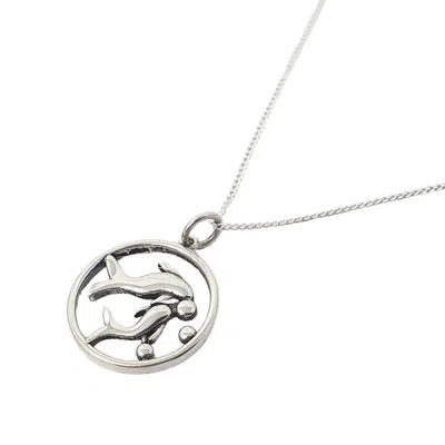 Harfi Women's Pisces Zodiac Horoscope Charm Sterling Silver Necklace