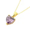 Harfi Women's Purple / Gold Heart Amethyst February Birthstone Necklace In Multi