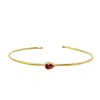 Harfi Women's Red / Gold Garnet January Birthstone Gold Plated Bangle In Multi