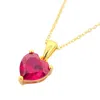 Harfi Women's Red / Gold / Pink Ruby July Birthstone Love Heart Pendant Necklace In Multi