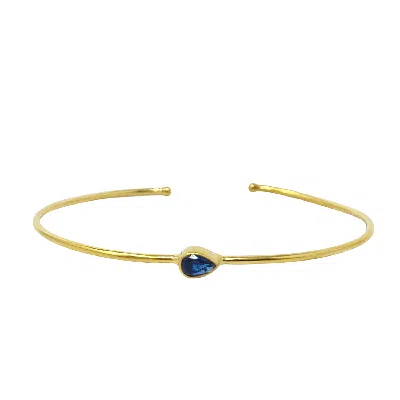 Harfi Women's Red / Gold Sapphire September Birthstone Gold Plated Bangle In Multi