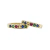 Harfi Women's Red / Green / Blue Sapphire Emerald Citrine Ruby Gemstone Gold Plated Huggie Hoops In Multi