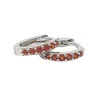 Harfi Women's Red / Silver Garnet January Birthstone Small Silver Huggie Hoops In Multi