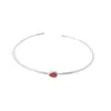 Harfi Women's Red / Silver Minimalist Sterling Silver Garnet January Birthstone Bangle Bracelet In Multi