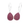 Harfi Women's Red / Silver Ruby July Birthstone Dangle Drop Silver Earrings In Multi