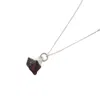 Harfi Women's Red / Silver Sterling Silver Raw Garnet January Birthstone Crystal Necklace In Multi