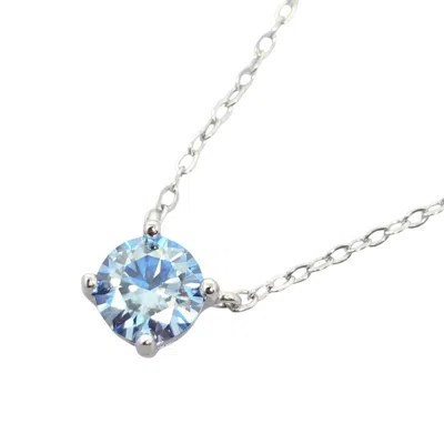 Harfi Women's Silver / Blue Blue Topaz Moissanite Crystal Sterling Silver Necklace In Multi