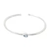 Harfi Women's Silver / Blue Minimalist Sterling Silver Blue Topaz December Birthstone Bangle Bracelet In Multi