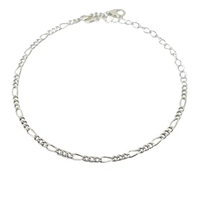 Harfi Women's Silver Everyday Figaro Chain Stacking Bracelet