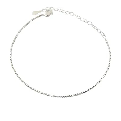 Harfi Women's Silver Everyday Minimalist Box Chain Bracelet