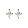 Harfi Women's Silver / Gold Tiny Stud Diamond Everyday Gold Plated Earrings