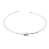 Harfi Women's Silver / Green Minimalist Sterling Silver Peridot August Birthstone Bangle Bracelet In Multi