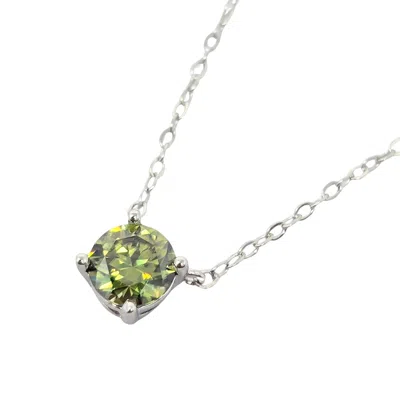 Harfi Women's Silver / Green Peridot Moissanite Crystal Sterling Silver Necklace In Multi