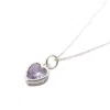 Harfi Women's Silver Mini Heart Alexandrite June Birthstone Necklace In Silver
