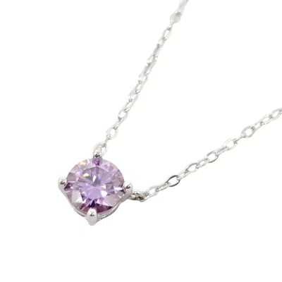 Harfi Women's Silver / Purple Alexandrite Moissanite Crystal Sterling Silver Necklace In Multi