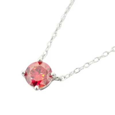Harfi Women's Silver / Red Ruby Moissanite Crystal Sterling Silver Necklace In Multi